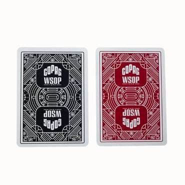 Copag WSOP Spielkarten Rückseite, rotes Muster mit WSOP-Logo, 100 % Plastik