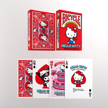 Bicycle Hello Kitty Spielkarten in Verpackung, 50. Jubiläum, Sammlerdeck