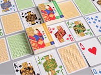 4-farbige Plastik-Spielkarten mit Jumbo Index und grüner Rückseite