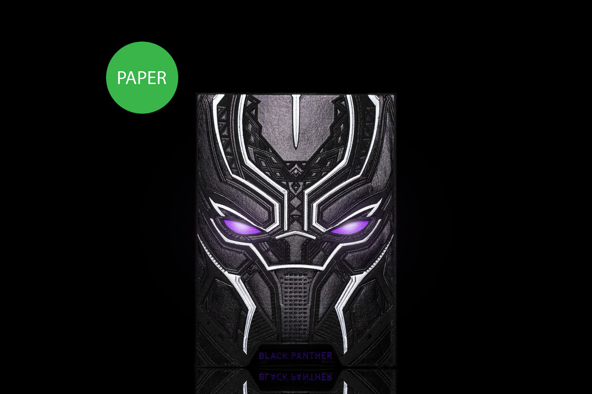 Black Panther Playing Cards Paper Edition mit violetter LED-Beleuchtung