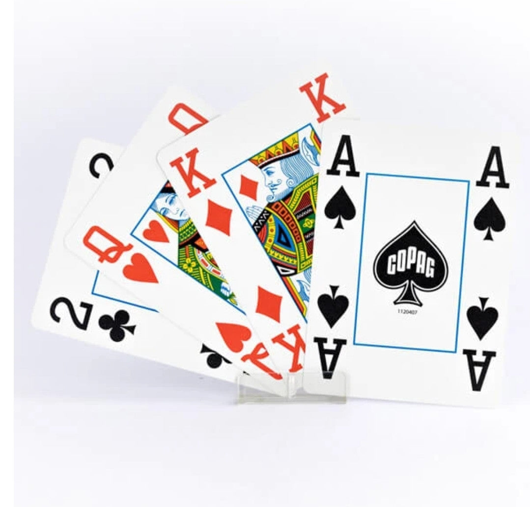 Detailansicht der COPAG-Pokerkarte mit Jumbo Index und 4 Eckzeichen