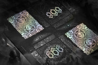 Schwarze Tuck Box der 666 Playing Cards mit Silber-Schwarz-Holografie