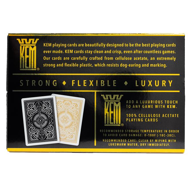 KEM Arrow Spielkarten Schwarz Gold | Premium Pokerkarten