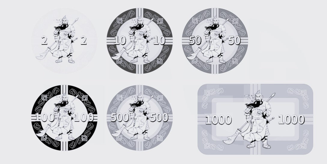 Kriegsgott Keramik-Pokerchips – Guan Yu Edition, weltweit nur 1 Set