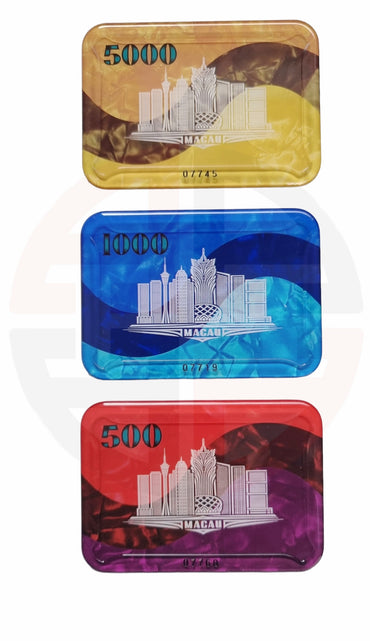 Macau Casino-Plaketten im klassischen Casinodesign