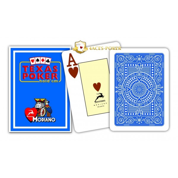 Modiano Texas Pokerkarten blau Jumbo Index wasserfest langlebig