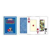 Modiano Texas Spielkarten 100% Kunststoff Jumbo Index rot und blau