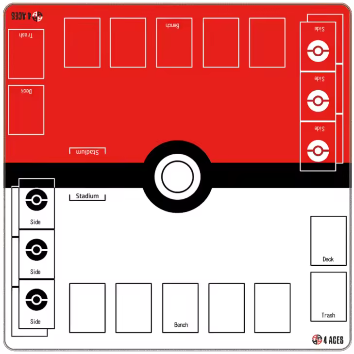 Pokémon Spielmatte 60×60 cm, rutschfeste Neopren-Oberfläche für Trading Card Game, TCG, Duell-Spiele und Turniere