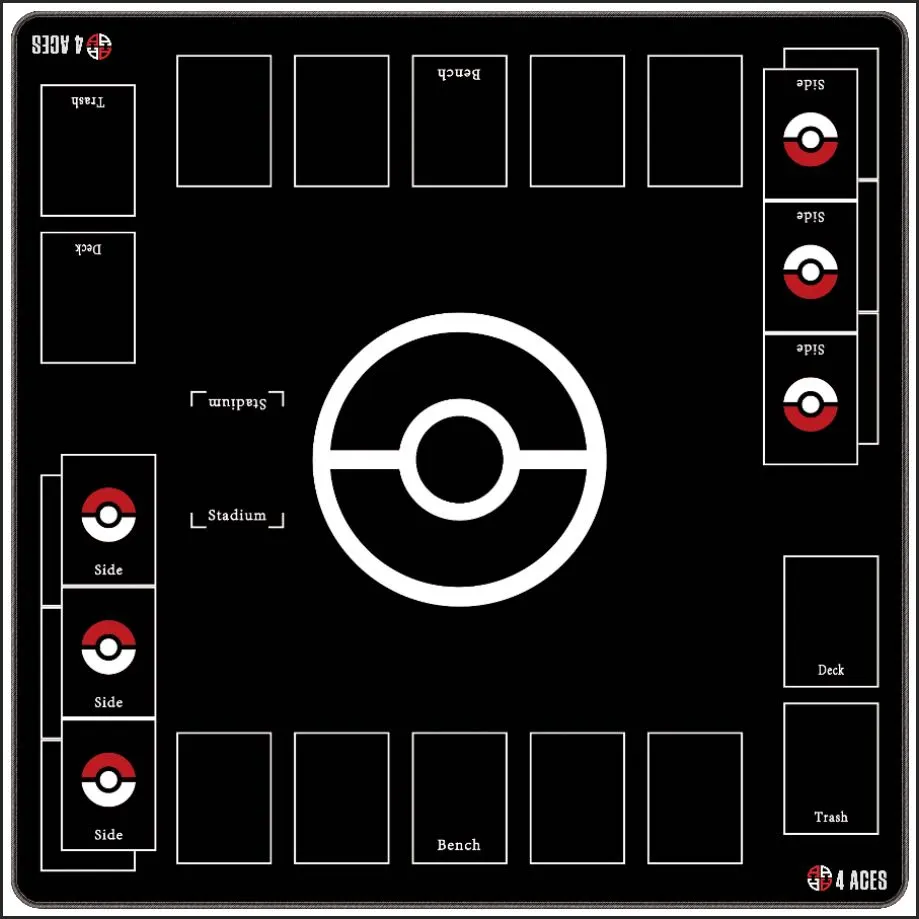 Detailansicht der rutschfesten Neopren-Oberfläche der Pokémon Spielmatte, ähnlich einer Mousepad-Textur für geschmeidiges Kartenhandling