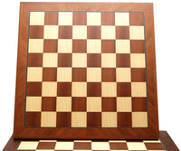 Holz-Schachbrett aus Mahagoni und Ahorn mit 52 cm Größe