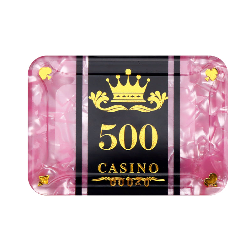 King Casino-Plaque mit Wert 500 in Perlmutt-Rosa