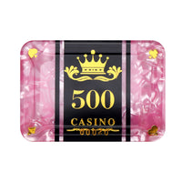 King Casino-Plaque mit Wert 500 in Perlmutt-Rosa