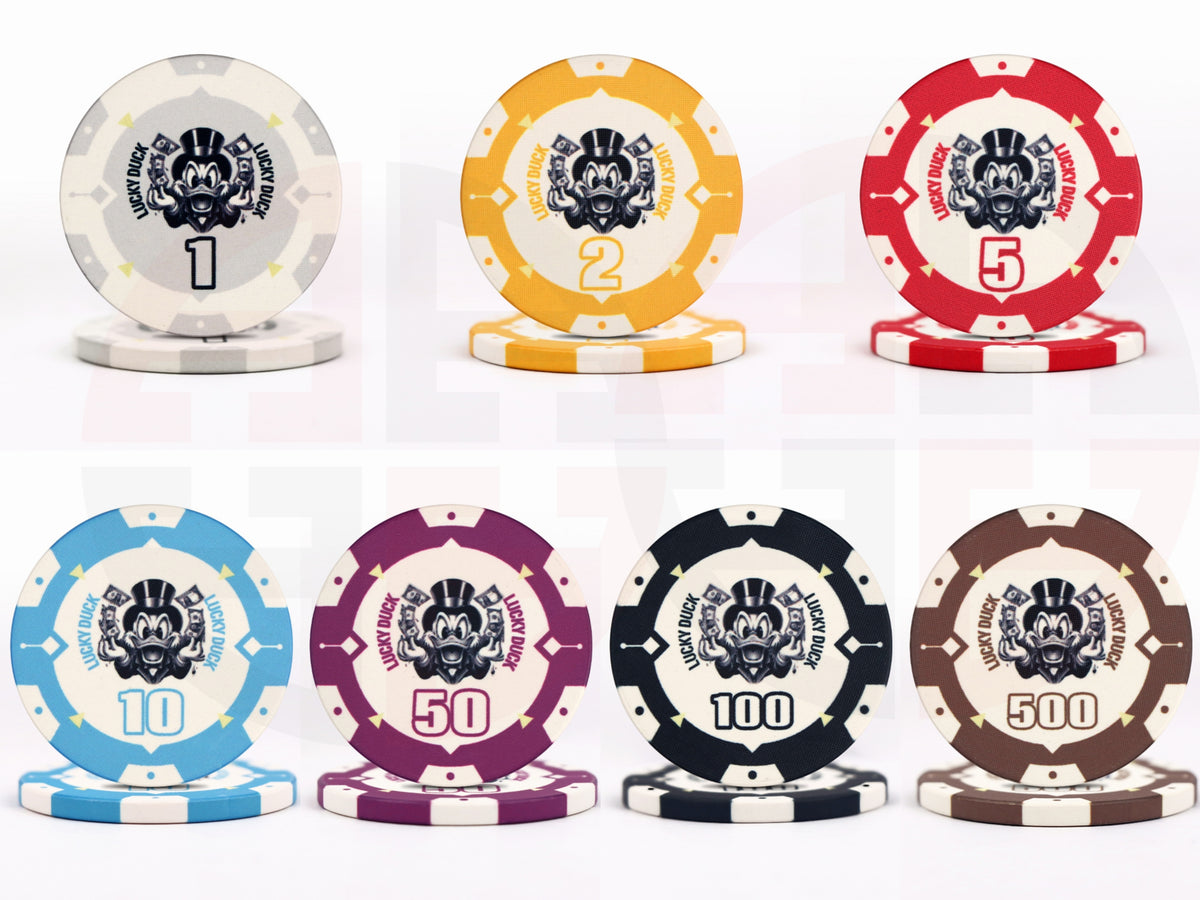 Lucky Duck Keramik-Pokerchip-Set mit 1000 Chips