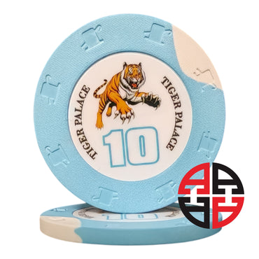 Tiger Palace Pokerchip-Set mit sechs Wertstufen und 500 Chips